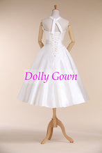 Halter Neck Simple Short Wedding Dress 1950s Pinup Wedding Dress,Robe De Mariée Courte,10072806-Dolly Gown