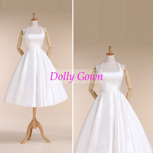 Halter Neck Simple Short Wedding Dress 1950s Pinup Wedding Dress,Robe De Mariée Courte,10072806-Dolly Gown
