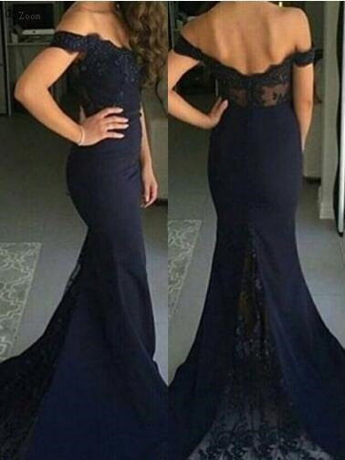 Dark Navy Prom Dress,2021 Prom Dress,Mermaid Formal Dress,Long Prom Dress,MA181-Dolly Gown