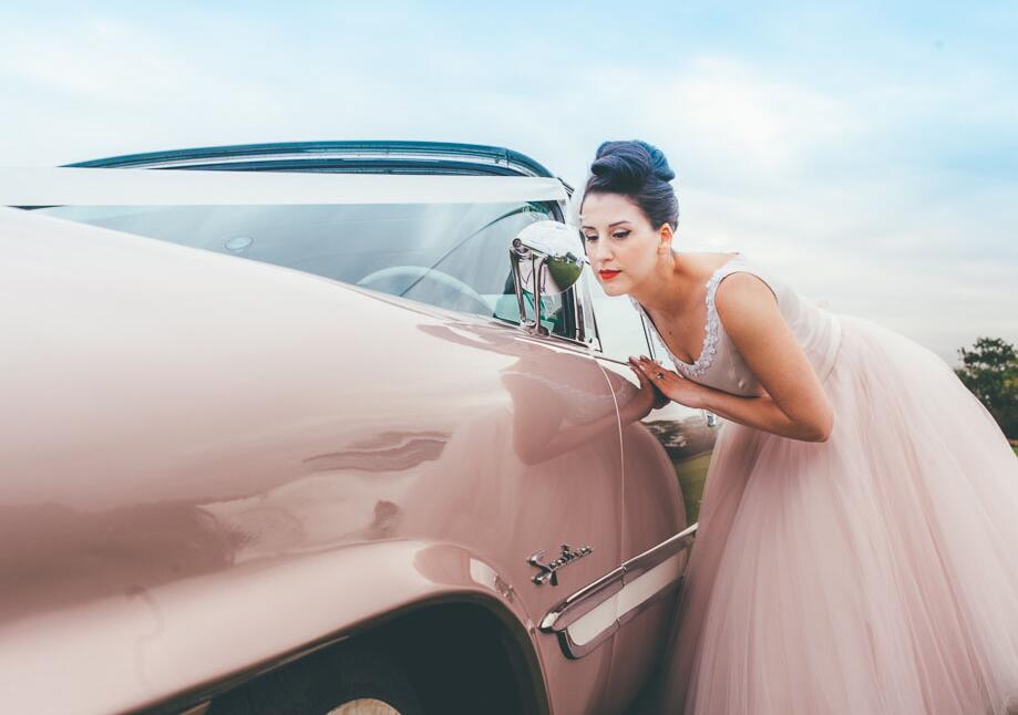 Delicate Scoop Neck Tea Length Vintage 1950s Wedding Dress,Barn Wedding Dresses,20110640-Dolly Gown
