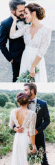 Discount Country Vintage Lace Wedding Dress with Long Lace Sleeves.GDC1139-Dolly Gown