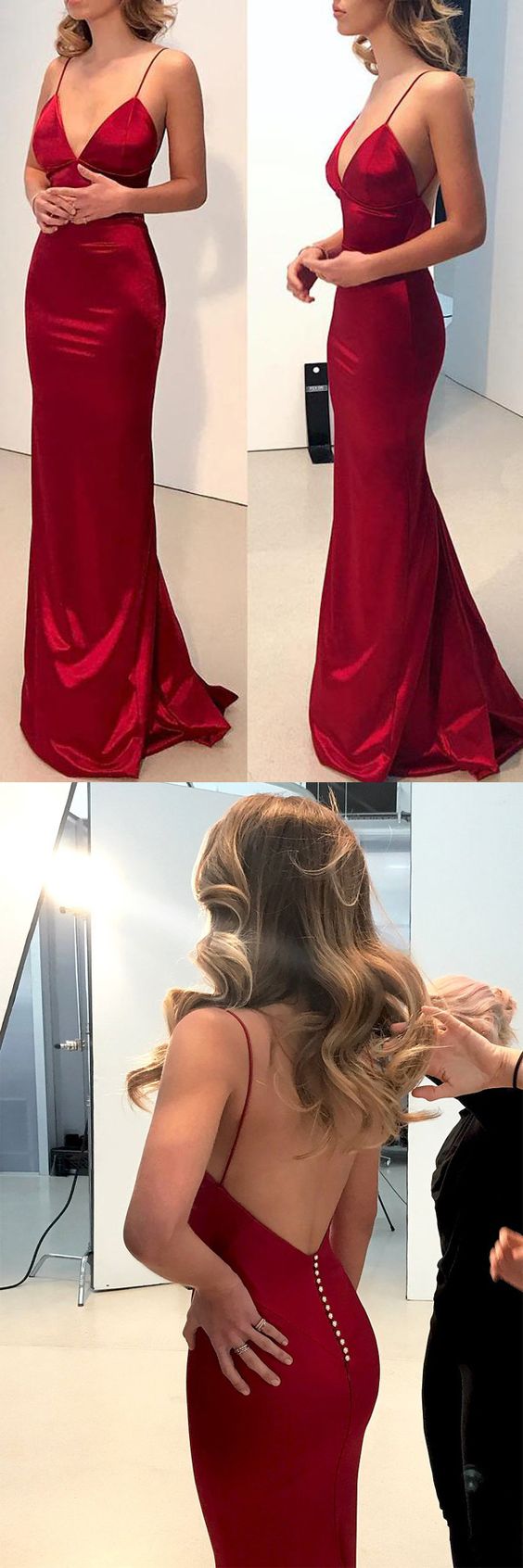 Red Sheath Backless Prom Dress - Red Evening Dress Red Sheath Backless Prom Dress - Red Evening Dress