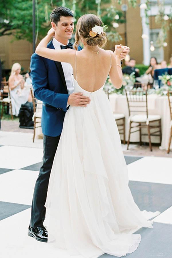 v neck a line organza wedding dress Organza 2026 Wedding Dress Sleeveless A-line Long V-neck Ivory