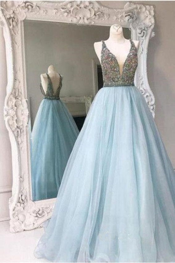 Disney Prom Dress,Cinderella Prom Dress,Ball Gown Prom Dress,Blue Prom Dress,MA058-Dolly Gown