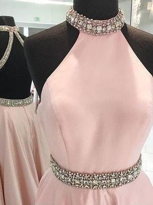 Dusty Pink Prom Dress Ball Gown Prom Dress Long Prom Dress Backless Prom Dress,MA192-Dolly Gown