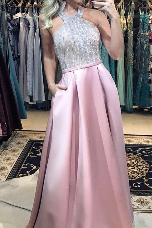 Dusty Pink Prom Dress with Pockets, Parties Occasion Dress,GDC1043-Dolly Gown
