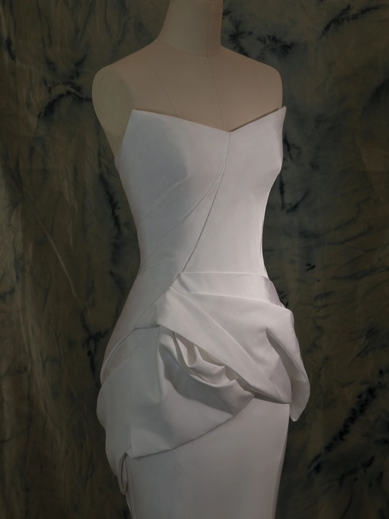Elegant Strapless Mermaid Stretch Silk Mermaid Wedding Dress - DollyGown