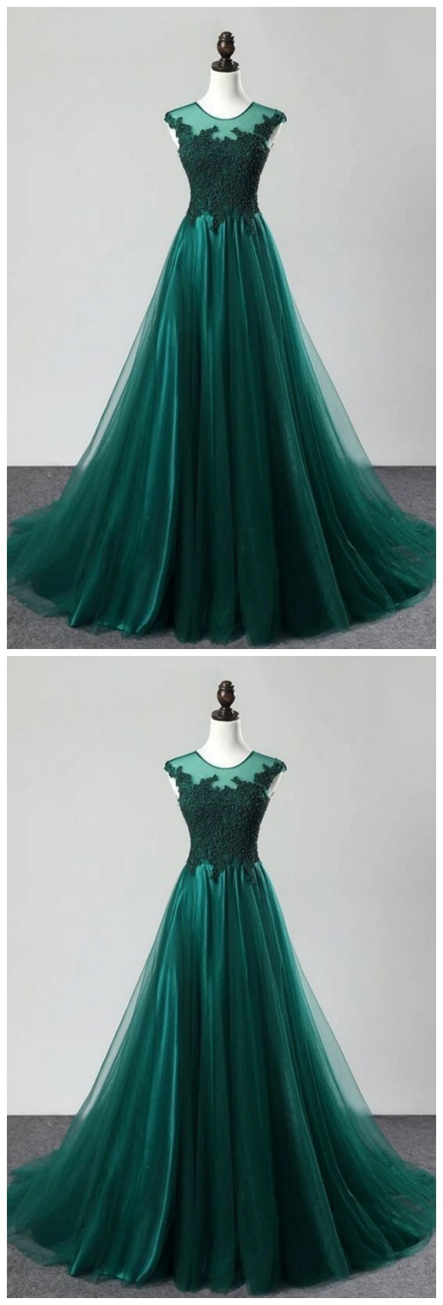 Dark Green Ball Gown Long Formal Dress with Sequin Top #C5304A -  GemGrace.com