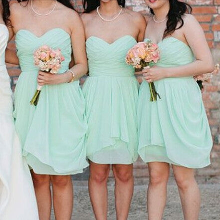 Mint Bridesmaid Dresses Short Bridesmaid Dresses Knee-Length Summer Bridesmaid Dresses Fs005