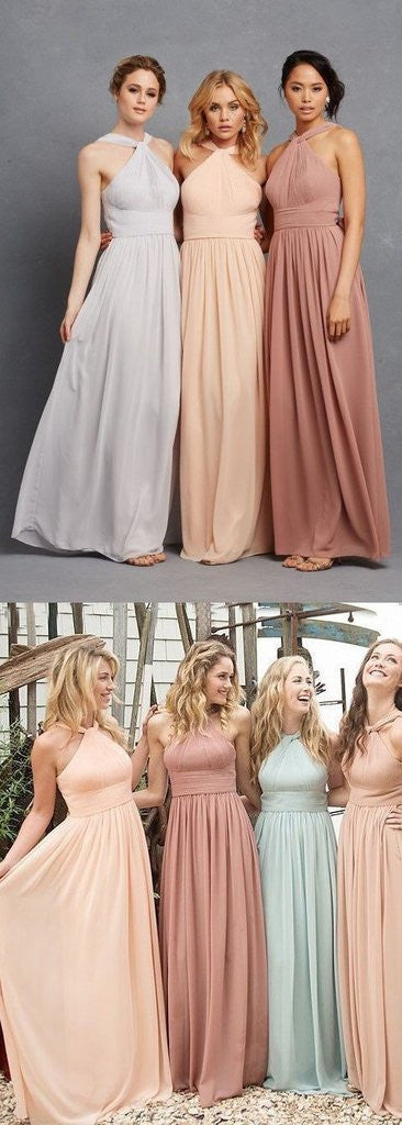 Pastel Long Halter Neck Bridesmaid Dresses | Robe de Demoiselle D'honneur Pastel Long Halter Neck Bridesmaid Dresses | Robe de Demoiselle D'honneur