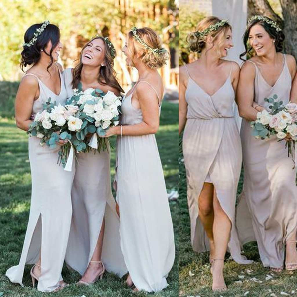 Summer Rustic Boho Flowy Bridesmaid Dresses with Slit FS045 Summer Rustic Boho Flowy Bridesmaid Dresses with Slit FS045
