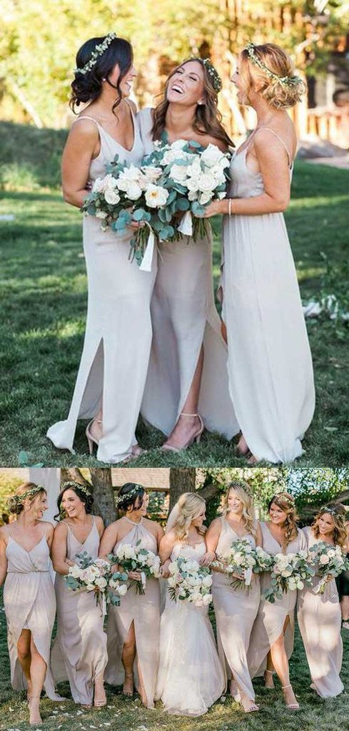 Summer Rustic Boho Flowy Bridesmaid Dresses with Slit FS045 Summer Rustic Boho Flowy Bridesmaid Dresses with Slit FS045