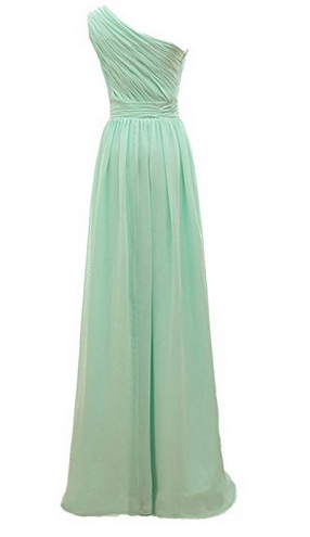Country Style One shoulder Bridesmaid Dresses Long Pastel Bridesmaid Dresses FS074-Dolly Gown