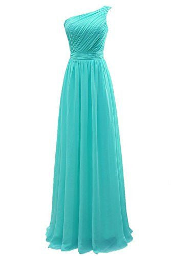 Country Style One shoulder Bridesmaid Dresses Long Pastel Bridesmaid Dresses FS074-Dolly Gown