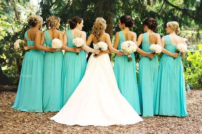 Tiffany Blue Bridesmaid Dresses Long Bridesmaid Dresses Long One Shoulder Bridesmaid Dresses,FS076