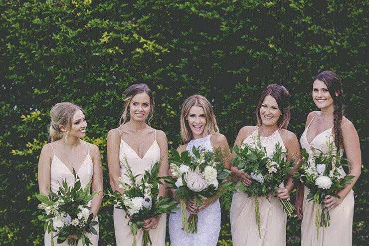 Mixed Boho Beach Summer Bridesmaid Dresses Beige Bridesmaid Dresses FS085-Dolly Gown