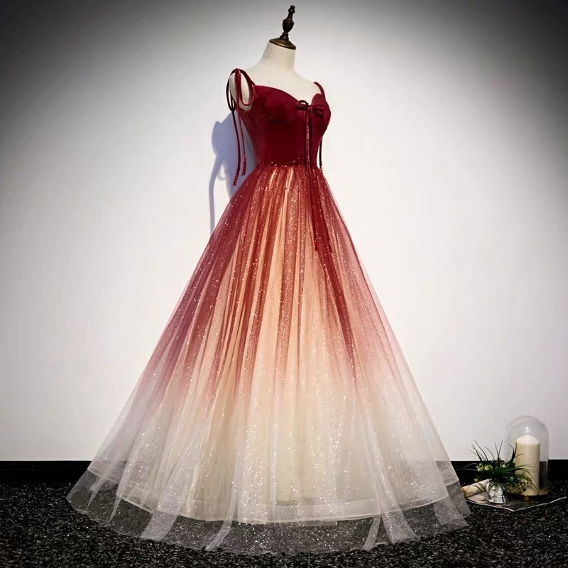 Fairytale Red Gradient Prom Dress -DollyGown