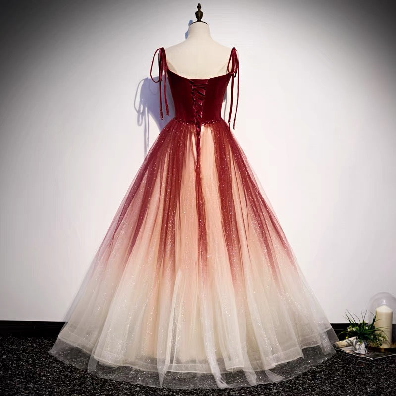 Fairytale Red Gradient Prom Dress -DollyGown