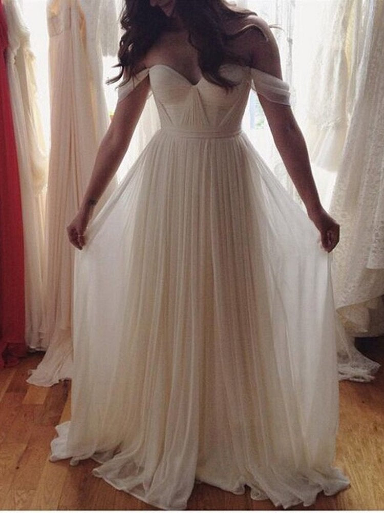 Flowy Wedding Dress,Tulle Wedding Dress, Boho Wedding Dress,Romantic Wedding Dress,WS048-Dolly Gown