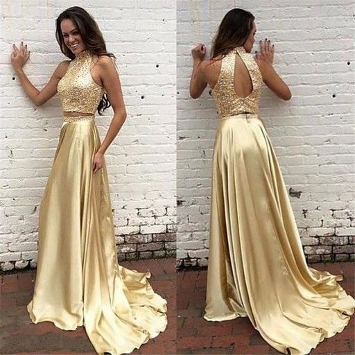Dolly Gown Off Shoulders Tight Fit Gold Sequin Prom Dress