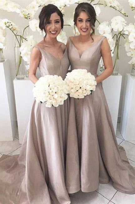 Gray/Grey Bridesmaid Dresses,Simple Bridesmaid Dresses,Long Bridesmaid Dresses,Fs064-Dolly Gown
