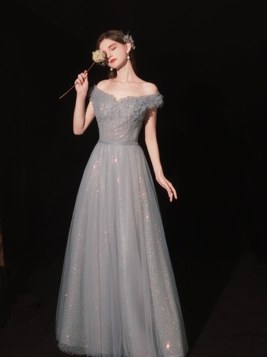 grey graduation dress Silver Satin Short Homecoming Graduation Dress With Half Lace Sleeves - $62.4816 #S1780
