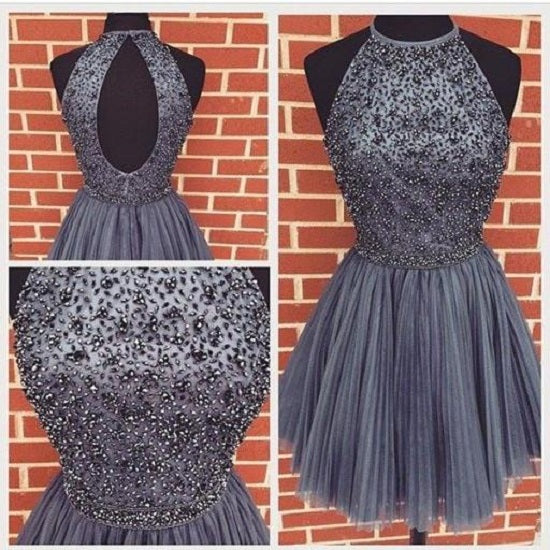 Grey Short Homecoming Dress,Short Prom Dress,8th Grade Graduation Dress Knee Length,MA032-Dolly Gown