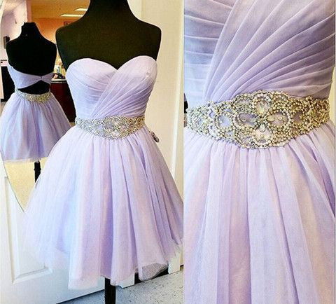 Lavender Prom Dress Lavender Homecoming Dress Short 8th Grade Formal Dresses SSD009-Dolly Gown
