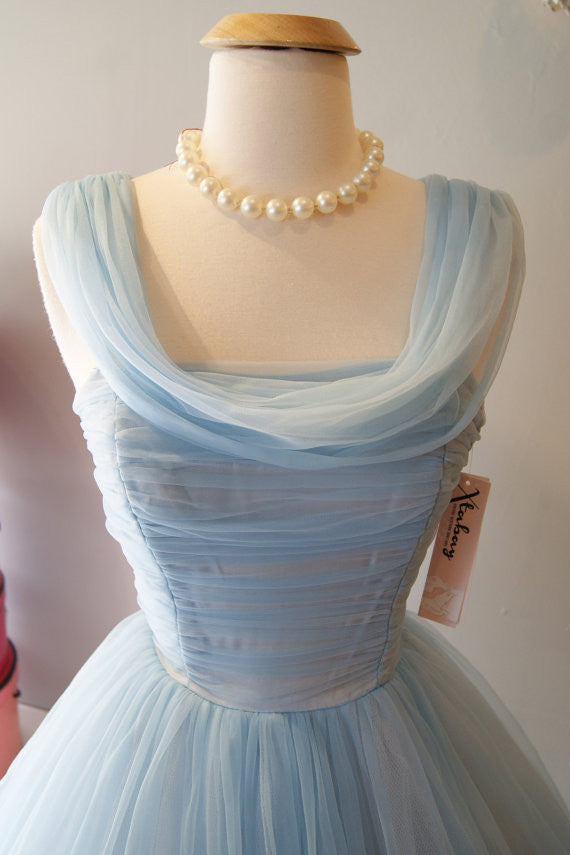 Vintage Homecoming Dress 1950s Prom Dress Homecoming Dress Vintage Blue Homecoming Dress Vintage Prom Dress SSD010