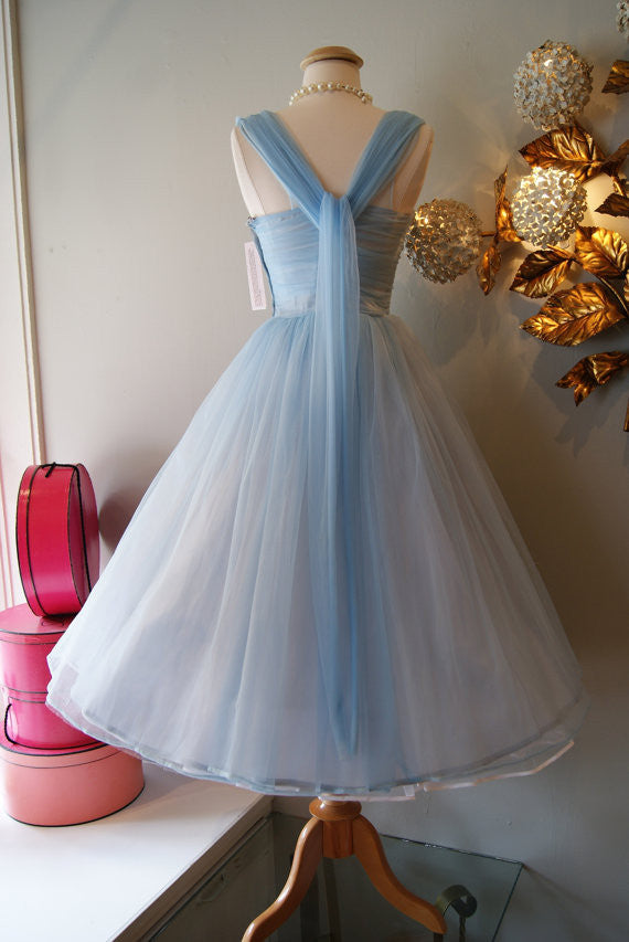 Vintage Homecoming Dress 1950s Prom Dress Homecoming Dress Vintage Blue Homecoming Dress Vintage Prom Dress SSD010