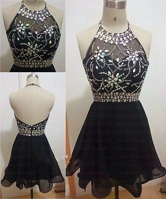 Black Homecoming Dress,Short Homecoming Dress,Halter Homecoming Dress,Homecoming Dress for Teens,SSD014-Dolly Gown