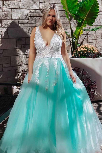 Lavender Tulle Princess Plunge V neck Formal Dress Puffy Prom Dress,GDC1289-Dolly Gown
