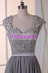 Long Gray Lace Top Bridesmaid Dresses Rustic Bridesmaid Dresses Fall Bridesmaid Dresses18032801-Dolly Gown