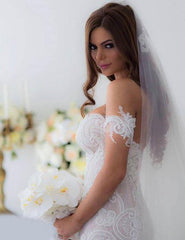 Luxury Mermaid Off The Shoulder Tulle Bottom Lace Wedding Dress GDC1126-Dolly Gown