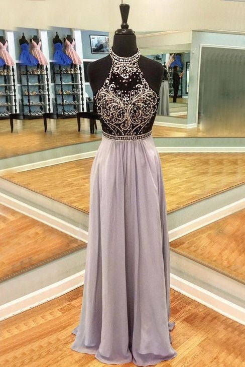 Wedding Guest Dress Long Formal Dress Halter Prom Dress Robe De Soiree,MA011