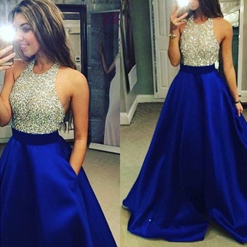 Royal Blue Prom Dress Sparkly Prom Dress 2021 Prom Dress Graduacion,MA045-Dolly Gown