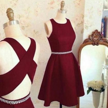 Burgundy Prom Dress,Short Party Dress,Short Homecoming Dress,Short Formal Dress,MA052-Dolly Gown