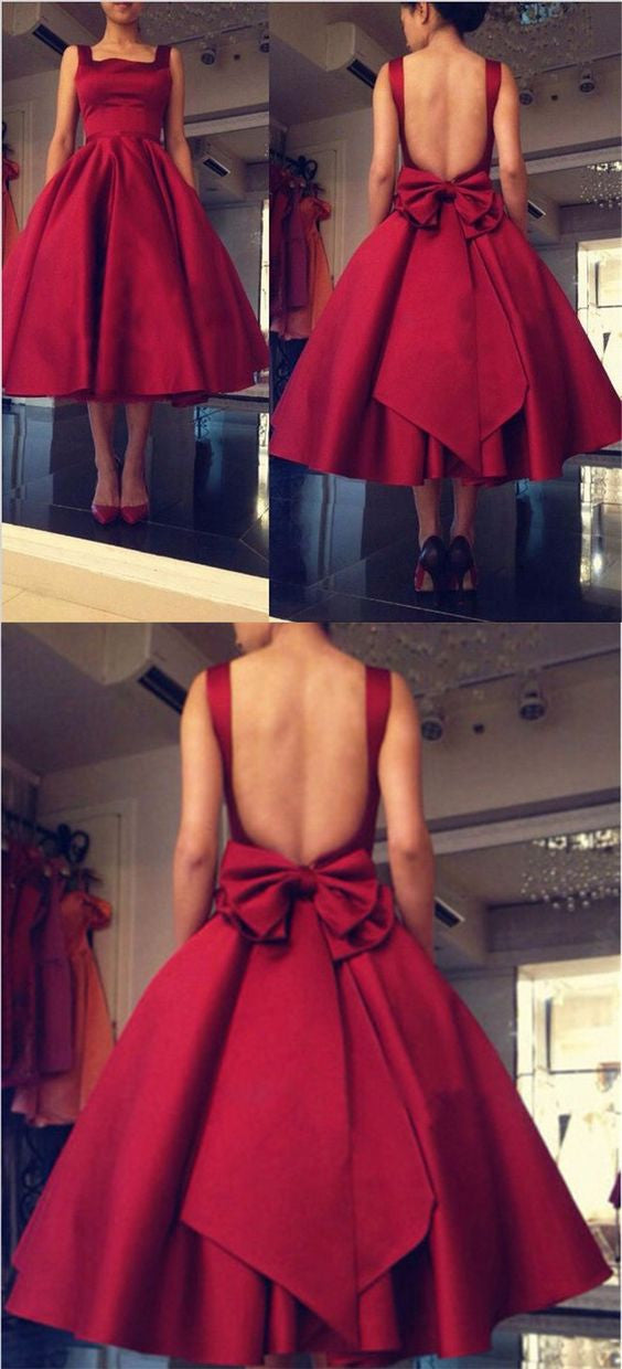 Vintage Red Prom Dress Short Prom Dress Backless Red Prom Dress MA053 Vintage Red Prom Dress Short Prom Dress Backless Red Prom Dress MA053