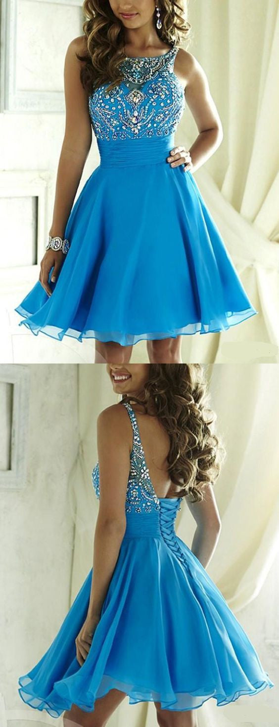 Blue Prom Dress,Short Prom Dress,Short Homecoming Dress,Sweet 16 Dress,MA063-Dolly Gown