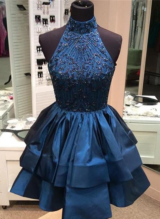 Emerald Green Bead Top Short Prom Dress with Open Back for Freshman Emerald Green Bead Top Short Prom Dress with Open Back for Freshman