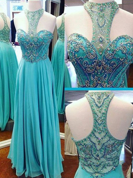 Tiffany Blue Prom Dress Evening Dress Unique Prom Dress Robe De Soiree Bleu,MA107