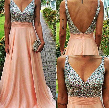 Pink Prom Dress Sparkly Prom Dress Long Prom Dress ow Back Evening Dress Formal Dress,MA116-Dolly Gown