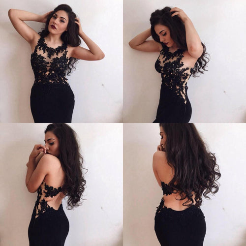 Mermaid Prom Dress,Black Prom Dress,Sexy Lace Prom Dress,2017 Prom Dress,MA130-Dolly Gown
