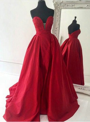 Deep V Neck Prom Dress,Quinceanera Dresses,Red Prom Dress,Ball Gown Prom Dress,MA159-Dolly Gown
