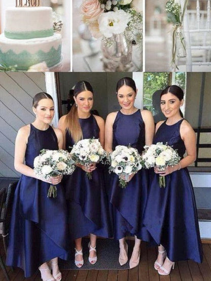 Navy Blue Bridesmaid Dresses Tea Length Bridesmaid Dresses under 100 2021 Bridesmaid Dresses FS061-Dolly Gown