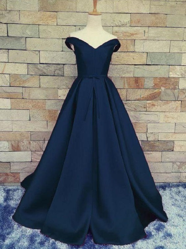 Navy Blue Prom Dress Ball Gown Prom Dress Long Prom Dress Off Shoulders 2021 Prom Dress MA190-Dolly Gown