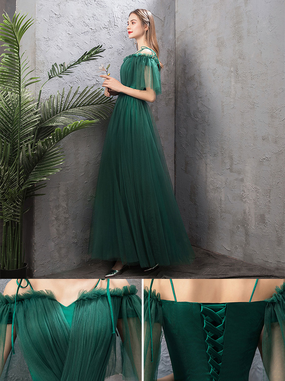 Dolly Gown Olive Green Tulle Fairytale Long Prom Dress