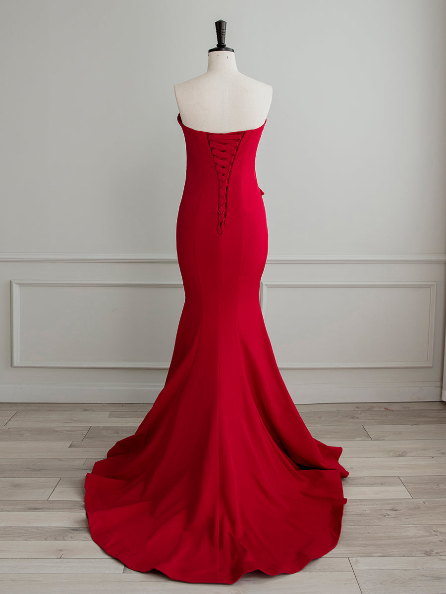 Strapless Red Tight Fit Prom Dress Evening Dress Strapless Red Tight Fit Prom Dress Evening Dress