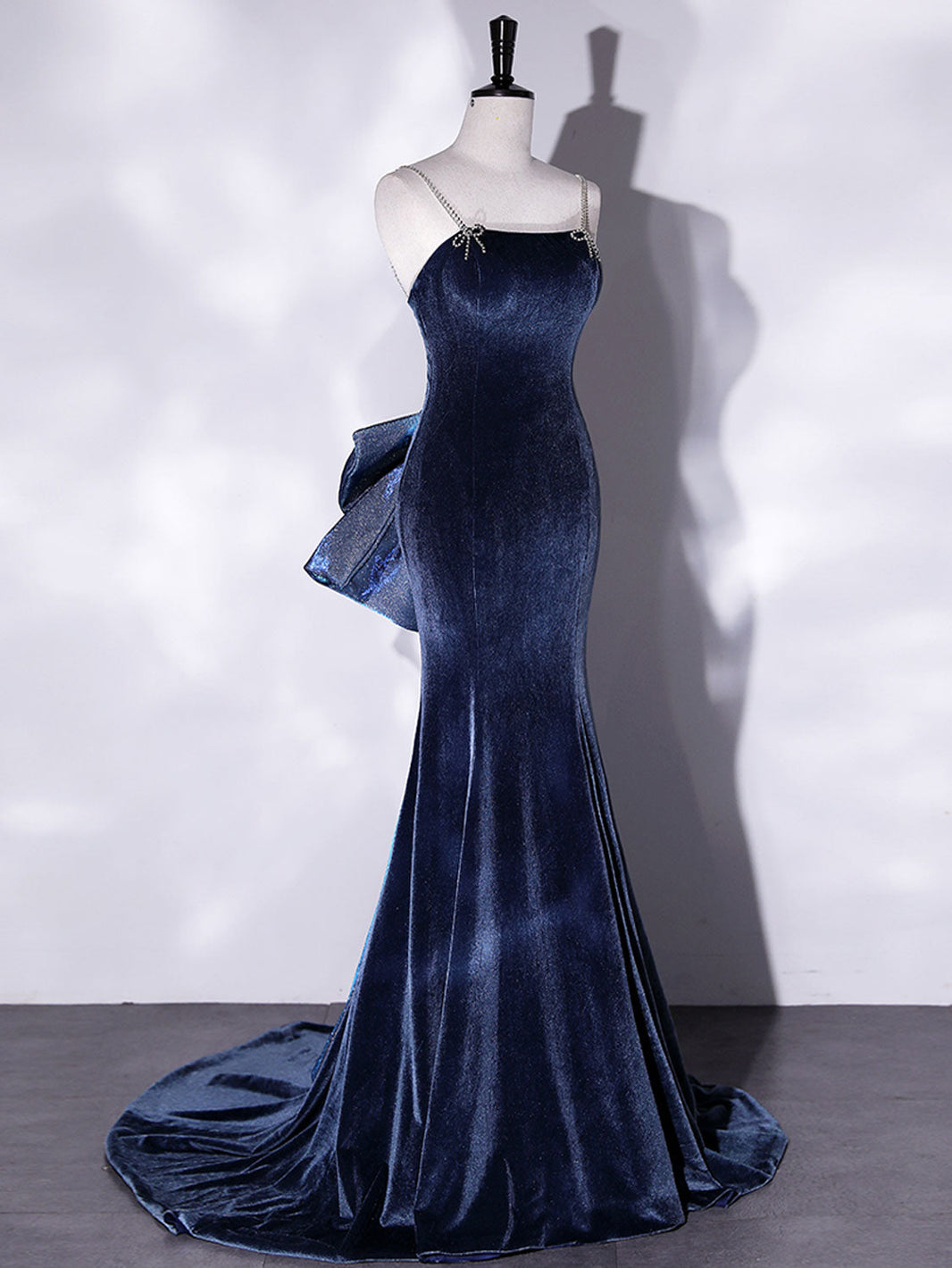 green emerald velvet dress BABARONI 2025 Off-The-Shoulder Sheer Top with Beaded Thigh-Slit Slim-Fitting Long Prom Gown Dusty Blue