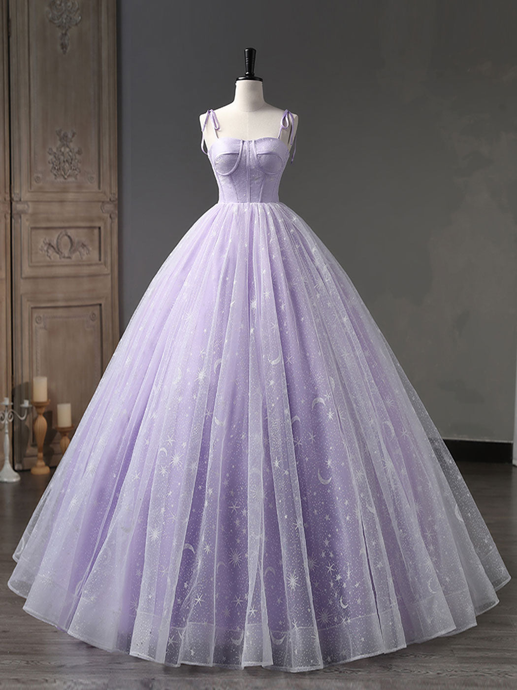 Lilac Ball Gown Corset Prom Dress Quinceanera Dress - DollyGown